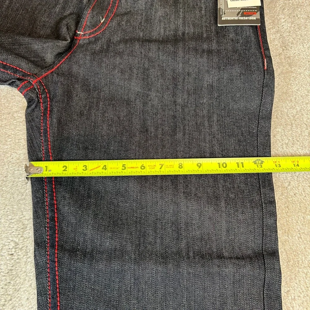 Vintage Y2K KB8782 Jeans Mens 38‎ Blue Red Grey Contrast Stitch Straight Leg NWT